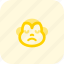 monkey, sad, face, emoticons, animal 