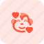 monkey, smiling, with, hearts, emoticons, animal 