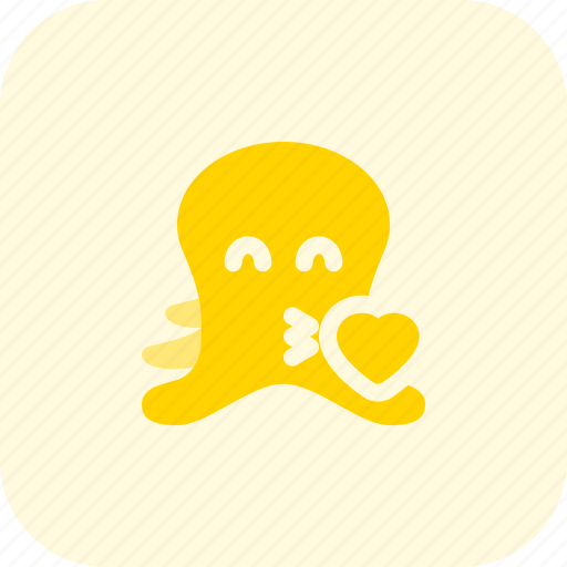 Octopus, blowing, a, kiss, emoticons, animal icon - Download on Iconfinder