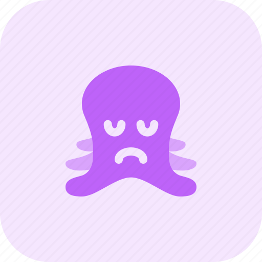 Octopus, sad, emoticons, animal icon - Download on Iconfinder