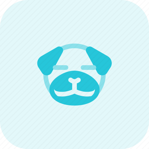 Pug, closed, eyes, emoticons, animal icon - Download on Iconfinder
