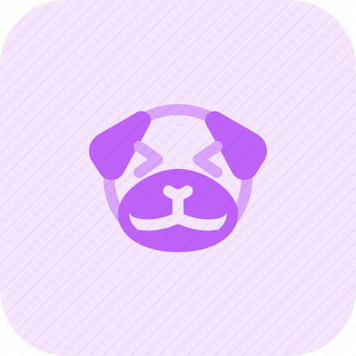 Pug, grinning, squinting, emoticons, animal icon - Download on Iconfinder