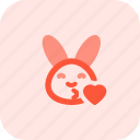 rabbit, blowing, a, kiss, emoticons, animal