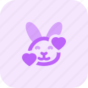 rabbit, smiling, with, hearts, emoticons, animal
