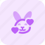 rabbit, smiling, with, hearts, emoticons, animal 