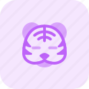 tiger, cosed, eyes, emoticons, animal
