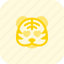 tiger, heart, eyes, emoticons, animal