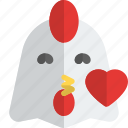 chicken, kiss, emoticons, animal