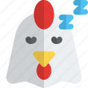 chicken, sleeping, emoticons, animal