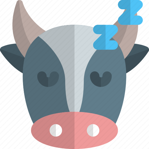 Cow, sleeping, emoticons, animal icon - Download on Iconfinder