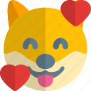 dog, smiling, with, hearts, emoticons, animal