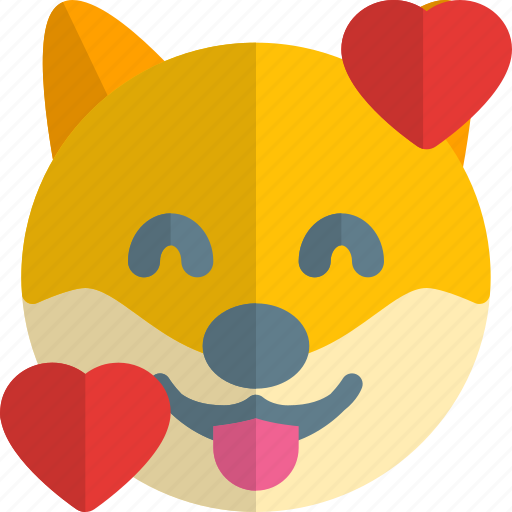 Dog, smiling, with, hearts, emoticons, animal icon - Download on Iconfinder