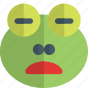 frog, frowning, open, mouth, closed, eyes, emoticons, animal