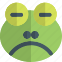 frog, sad, closed, eyes, emoticons, animal