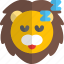 lion, sleeping, emoticons, animal