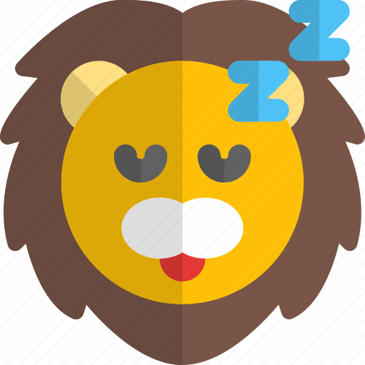 Lion, sleeping, emoticons, animal icon - Download on Iconfinder