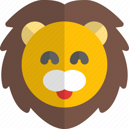 Lion, smiling, emoticons, animal icon - Download on Iconfinder