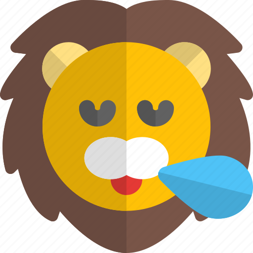 Lion, snoring, emoticons, animal icon - Download on Iconfinder