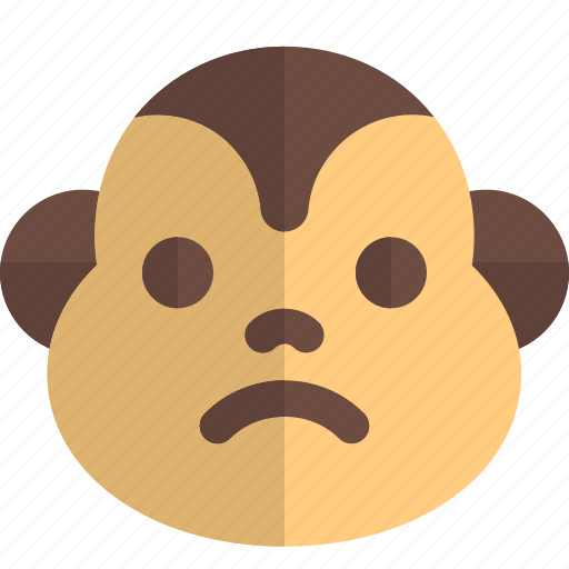 Monkey, frowning, emoticons, animal icon - Download on Iconfinder