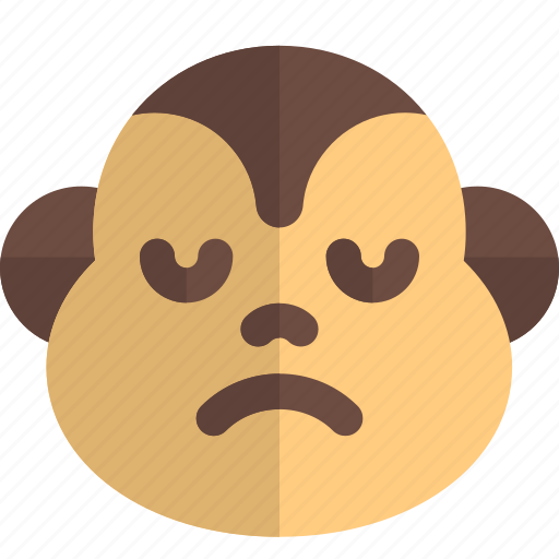 Monkey, sad, face, emoticons, animal icon - Download on Iconfinder