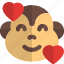 monkey, smiling, with, hearts, emoticons, animal 