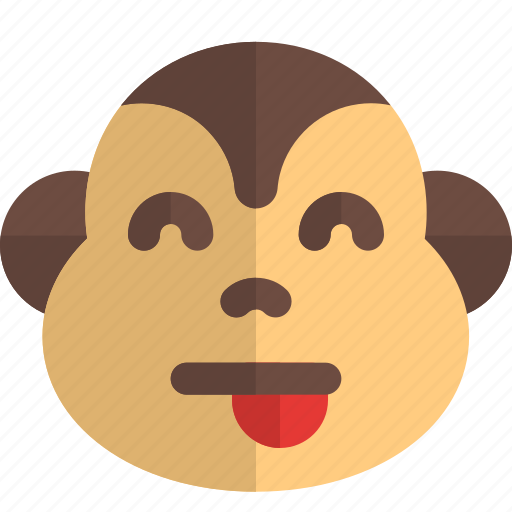 Monkey, tongue, smiling, eyes, emoticons, animal icon - Download on Iconfinder