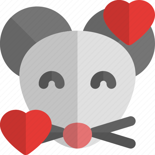 Mouse, smiling, with, hearts, emoticons, animal icon - Download on Iconfinder