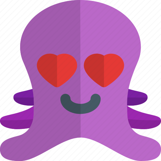 Octopus, heart, eyes, emoticons, animal icon - Download on Iconfinder
