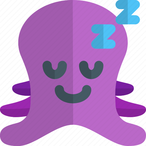 Octopus, sleeping, emoticons, animal icon - Download on Iconfinder
