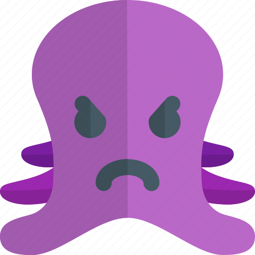 Octopus, upset, emoticons, animal icon - Download on Iconfinder