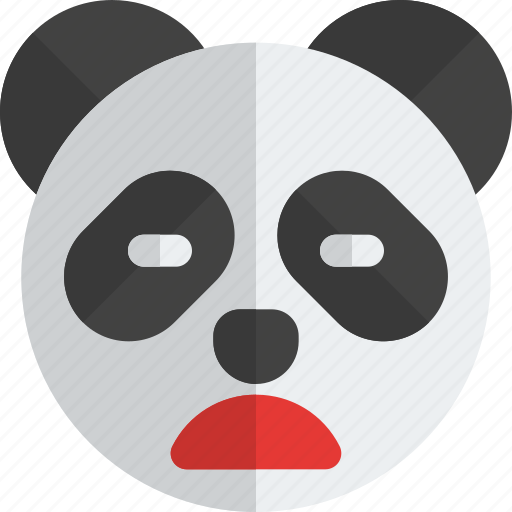 Panda, frowning, open, mouth, closed, eyes, emoticons icon - Download on Iconfinder