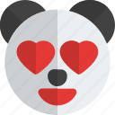 panda, heart, eyes, emoticons, animal