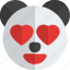 panda, heart, eyes, emoticons, animal 