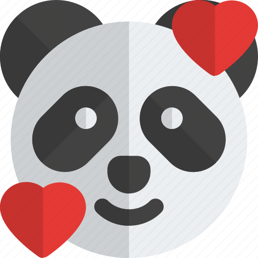 Panda, smiling, with, hearts, emoticons, animal icon - Download on Iconfinder
