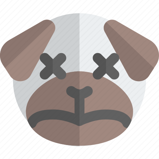 Pug, sad, death, emoticons, animal icon - Download on Iconfinder