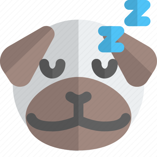 Pug, sleeping, emoticons, animal icon - Download on Iconfinder