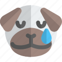 pug, tear, emoticons, animal
