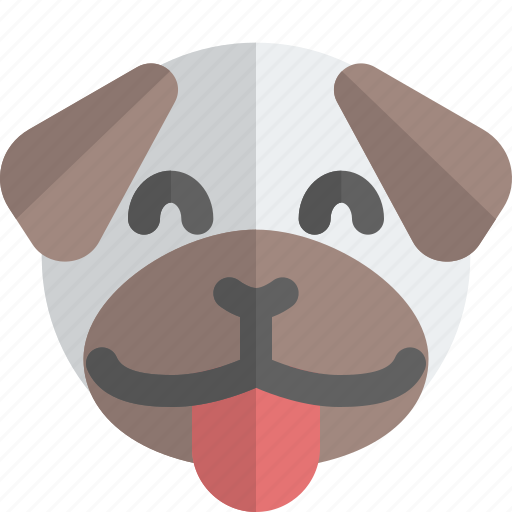 Pug, tongue, smiling, emoticons, animal icon - Download on Iconfinder