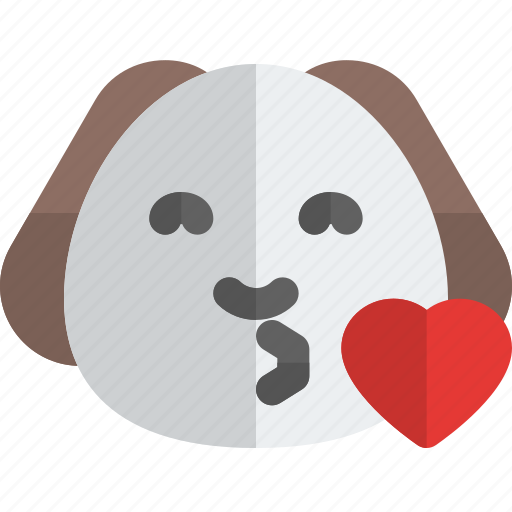 Puppy, blowing, a, kiss, emoticons, animal icon - Download on Iconfinder