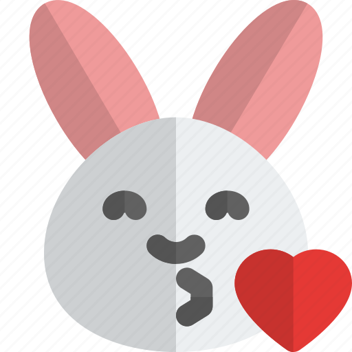 Rabbit, blowing, a, kiss, emoticons, animal icon - Download on Iconfinder