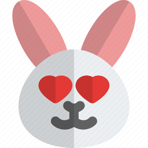 Rabbit, heart, eyes, emoticons, animal icon - Download on Iconfinder