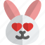 rabbit, heart, eyes, emoticons, animal 