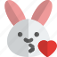 rabbit, kiss, emoticons, animal 