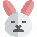 rabbit, sad, closed, eyes, emoticons, animal