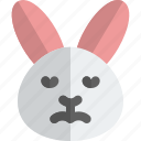 rabbit, sad, face, emoticons, animal