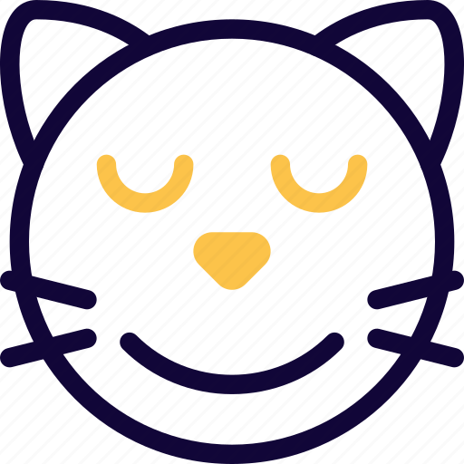 Cat, smiling, animal, emoticons, close eyes icon - Download on Iconfinder