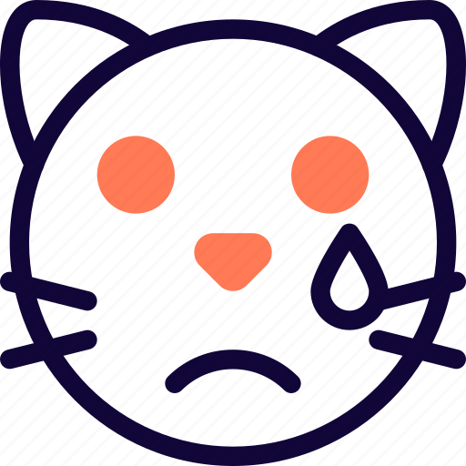 Cat, tear, sad, emoticon, animal icon - Download on Iconfinder