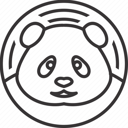 Animal, circle, line, lineart, panda, pattern icon - Download on Iconfinder