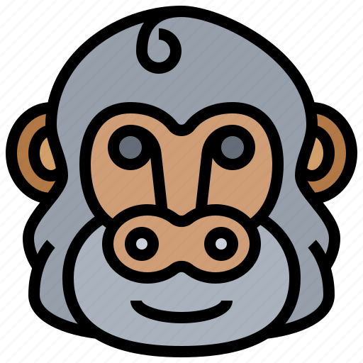 Animal, gorilla, mammal, primate, wildlife icon - Download on Iconfinder