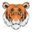 tiger mascot, tiger face, animal face, tiger head, panthera face 